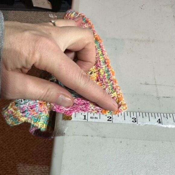 Something Navy Women's Crochet Lined Rainbow Striped Short Multicolor Small - Picture 10 of 11